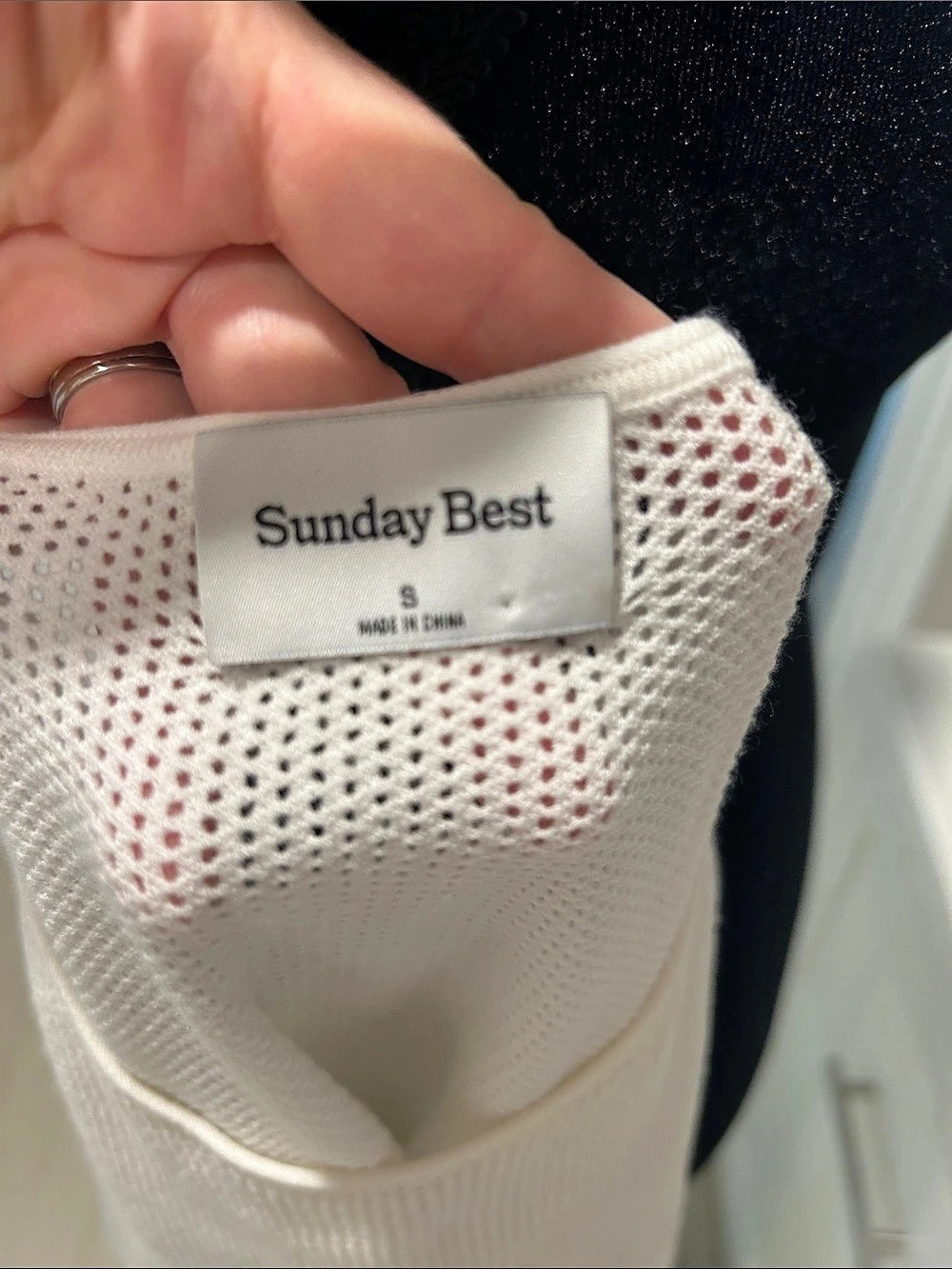 Sunday Best Open Knit Crew Neck Sweater Size Small Like New - Picture 6 of 7